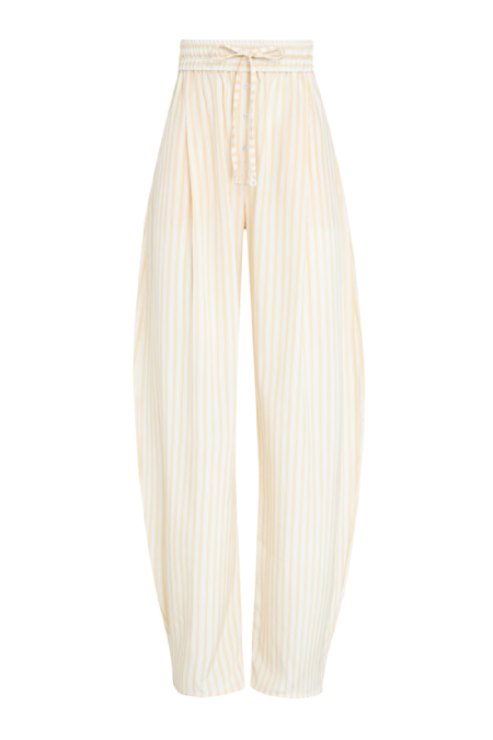 Jilu Silk Pants Butter Yellow-Off White