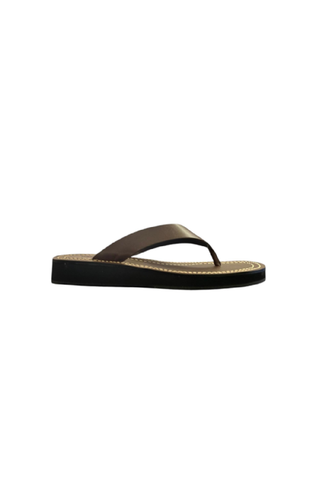 Leather Sandal With Rubber  Brown 