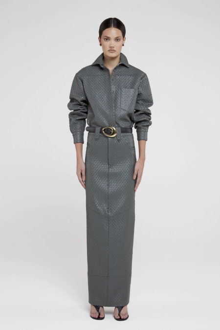 Iocol Leather Skirt Carbon