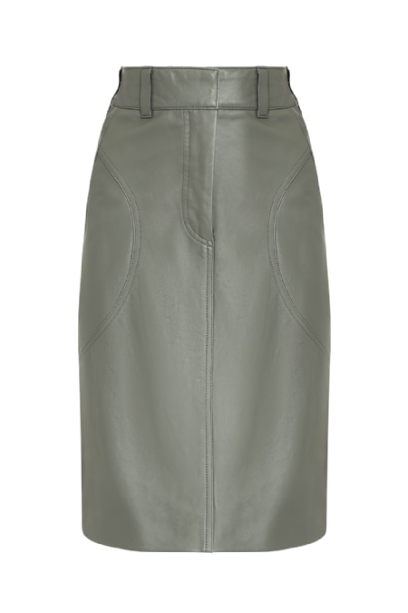 Ilana Leather Skirt Carbon