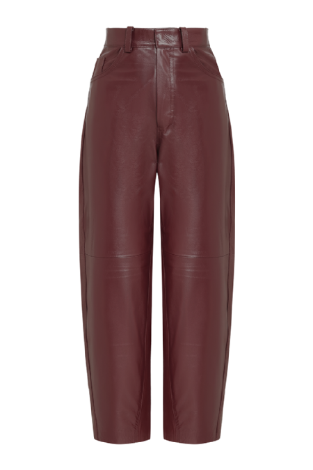 Iolena Leather Pants Dark Brown