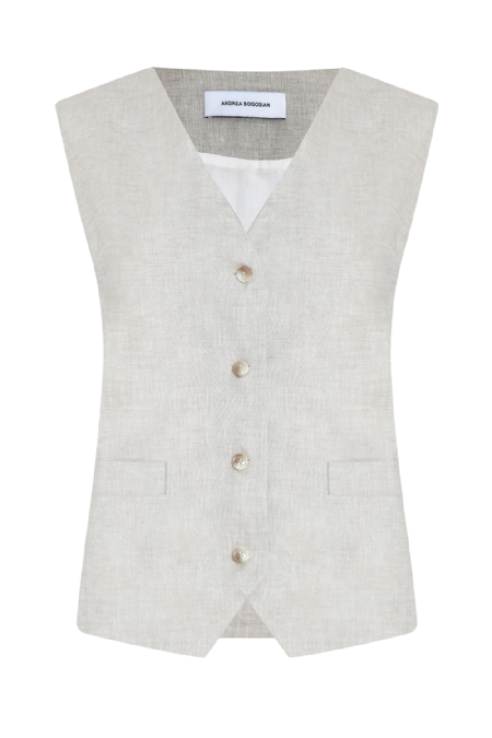 Jitanium Linen Vest Ecru