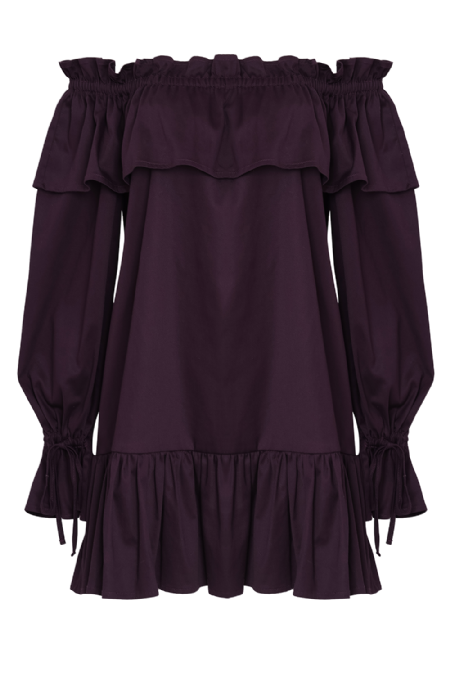 Jiloty Tailored Dress Wine-Brown