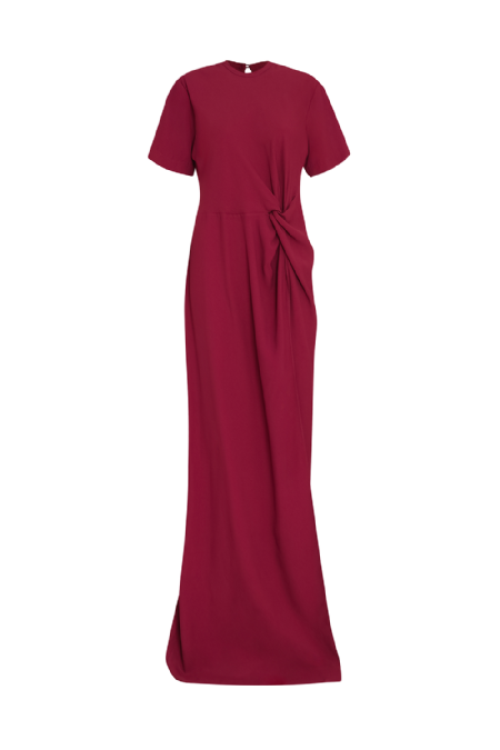 Janca Crepe Dress Dark Wine