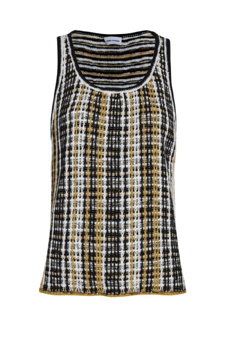 Jigor Knit Tank Top Black-Off-Almond