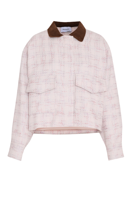 Jitelle Tweed Jacket Soft Peach - Dark Brown