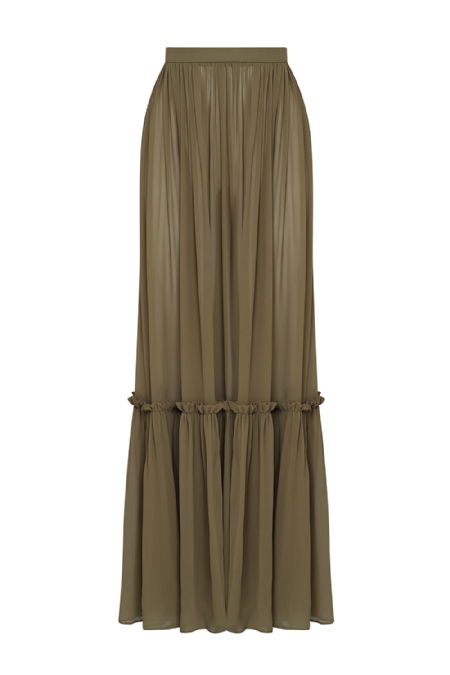 Janja Silk Skirt  Olive 