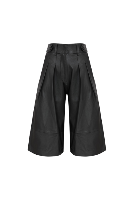 Jilipa Leather Bermuda Shorts Black