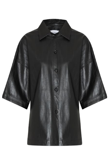 Jimy Leather Shirt Black