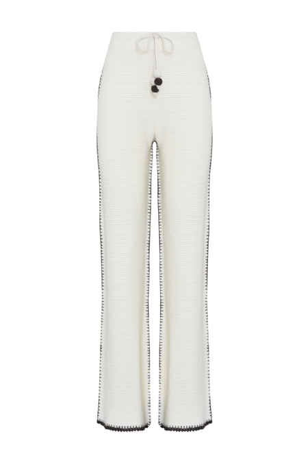 Julia S Knitted Pants Off White-Brown