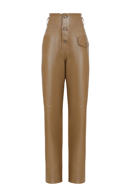 Jaure Leather Pants Mascavo
