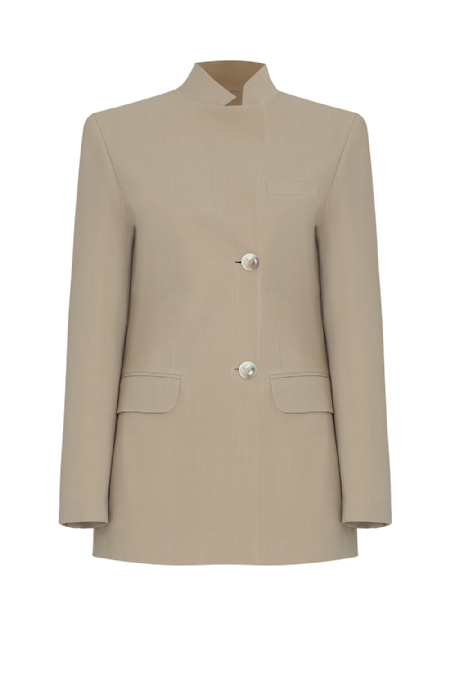 Jiane Wool Blazer Taupe Gris