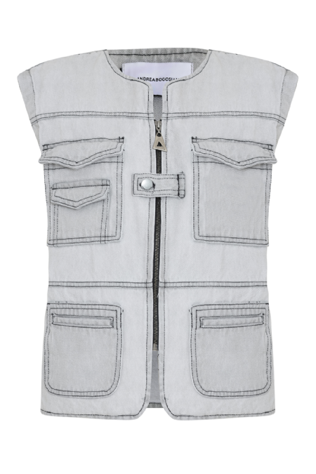Jisalia Denim Vest Light Gris
