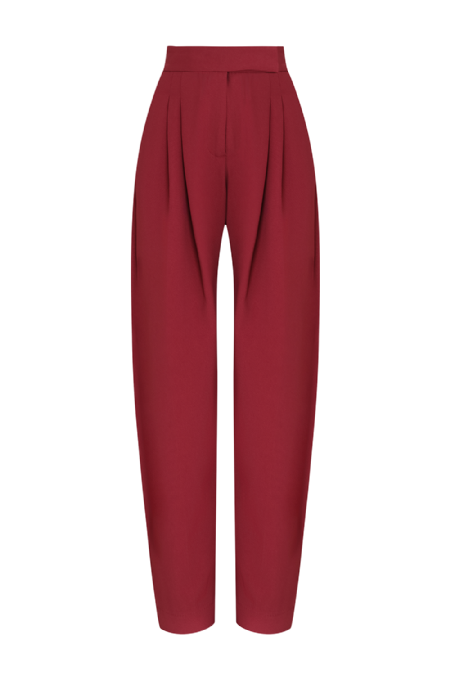 Jilan Crepe Pants Dark Wine