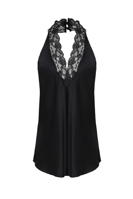 Jonix Silk Tank Top Black