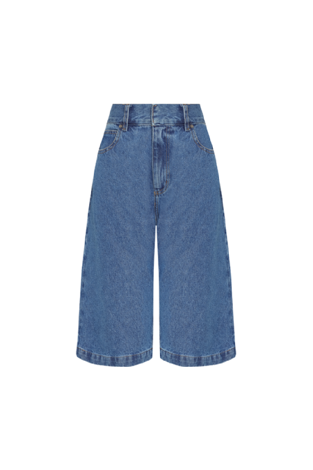 Jarina Denim Bermuda Shorts Deep Blue