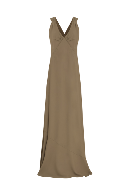 Jiserva Crepe Dress  Olive 