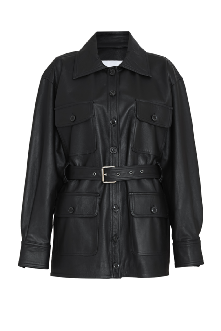 Jize Leather Shirt Black