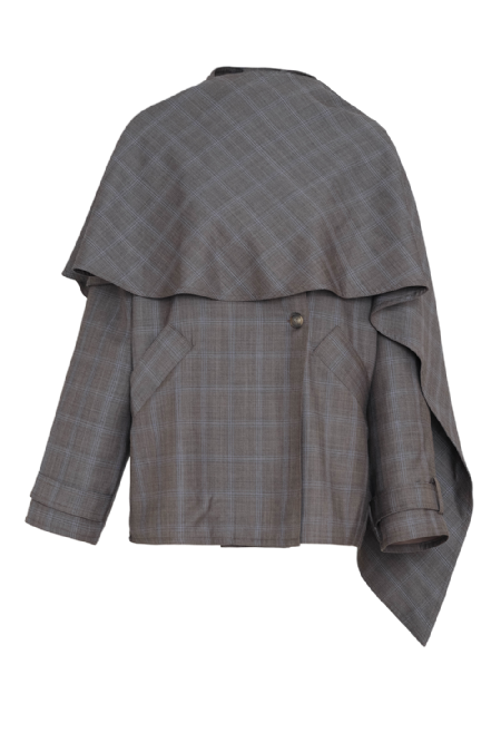 Larissa Wool Blouse Brown - Blue