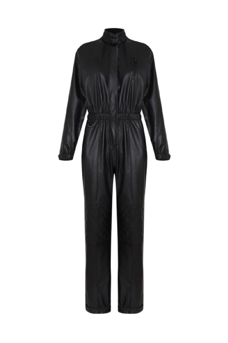 Lutina Leather Jumpsuit Black