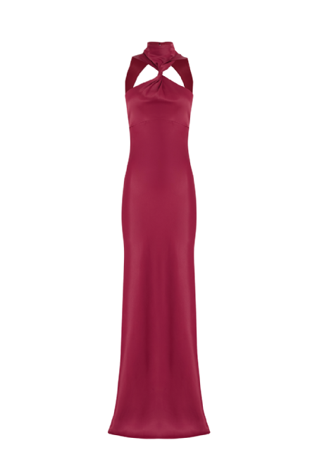 Javena Crepe Dress Dark Wine