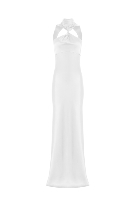 Javena Crepe Dress Off White