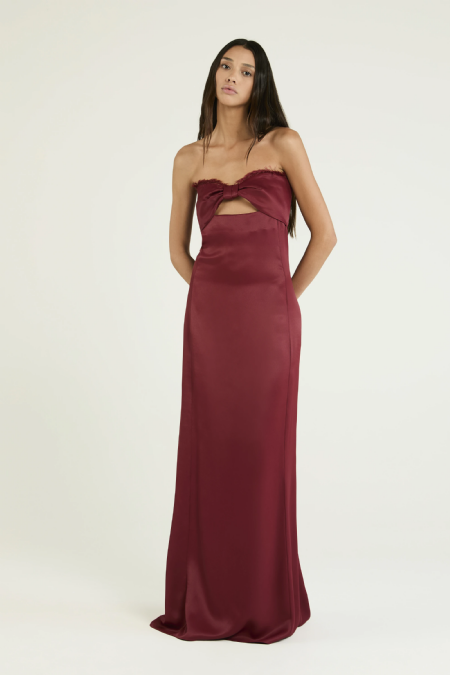 Jicas Crepe Dress Dark Wine