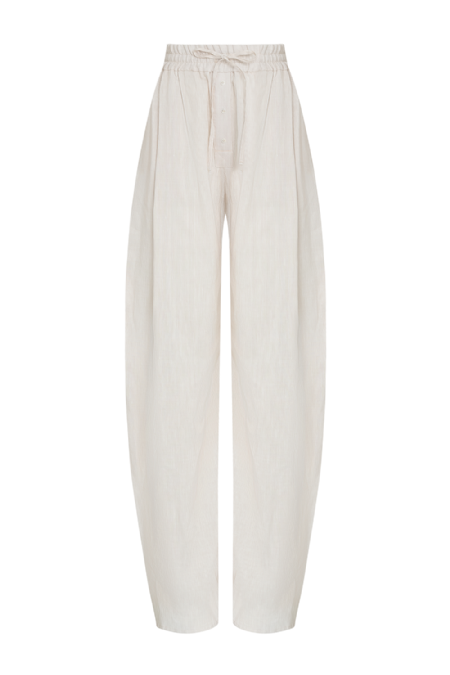 Jubs Striped Pants Off White-Beige