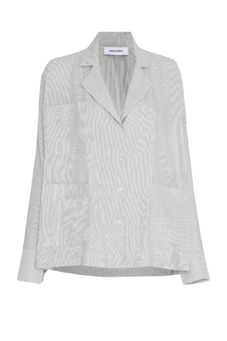 Jess Striped Shirt Off White-Navy
