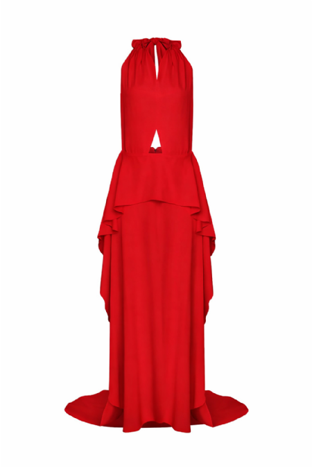 Gita Crepe Dress I Rouge