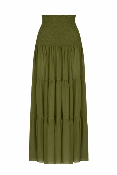 Jilili Silk Skirt Olive