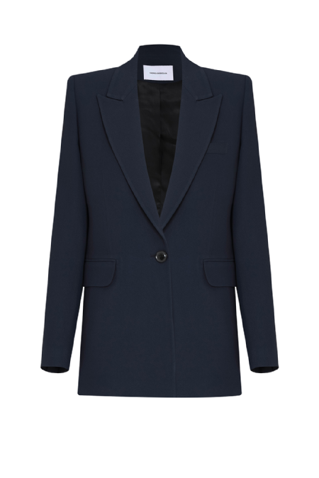 Lidia Crepe Blazer Navy