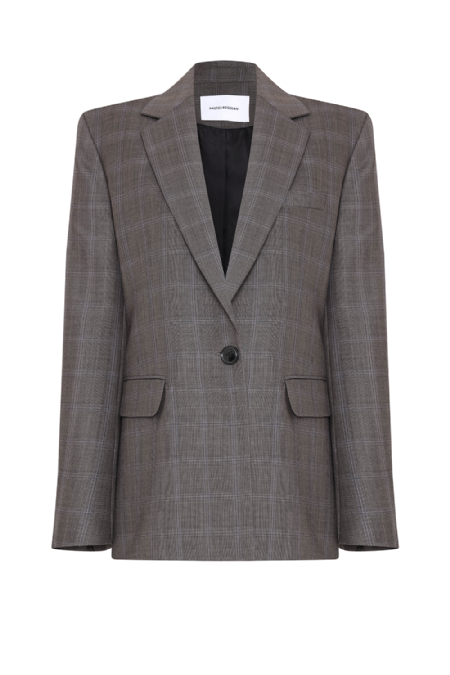 Wool Blazer Brown - Blue