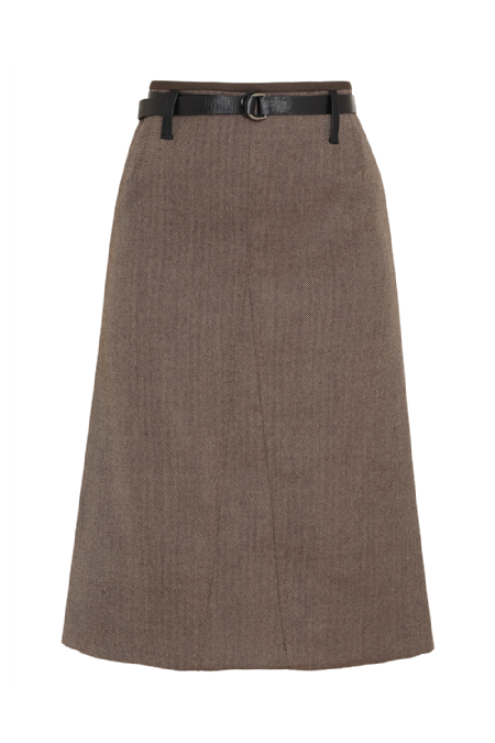 Louis Vuitton Chevron Wool Skirt  Brown 