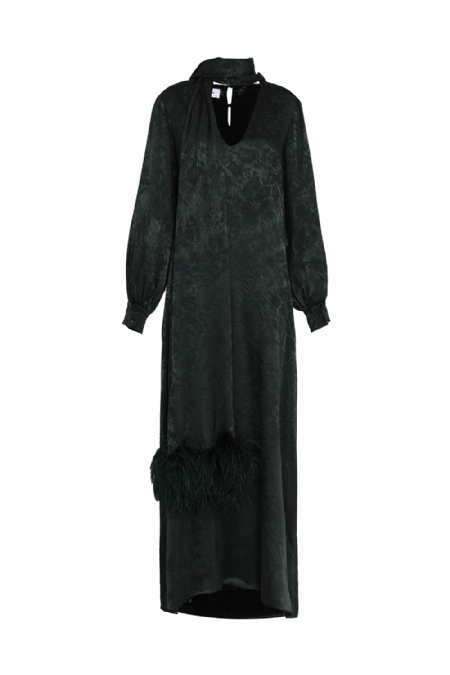 Lizzy Silk Dress Deep Green