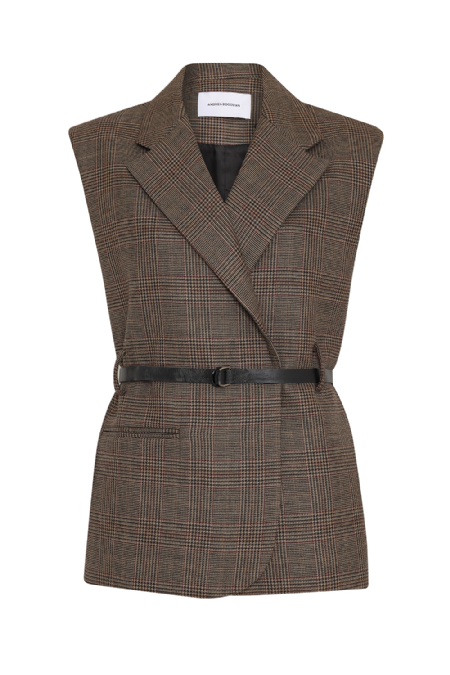 Lagune Wool Vest Beige - Wine