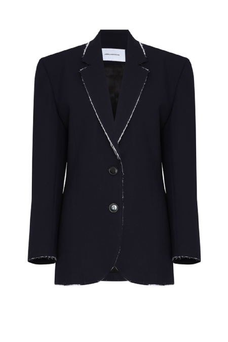 Blonde Wool Blazer Navy