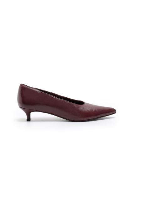 Lamery Leather Pump Aubergine