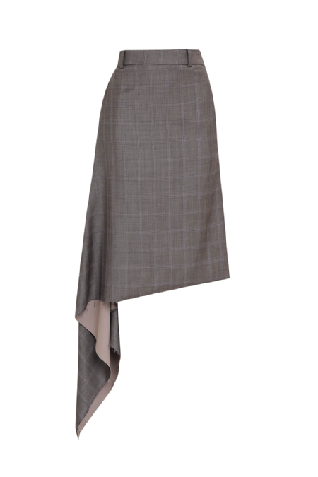 Luanda Wool Skirt Brown - Blue