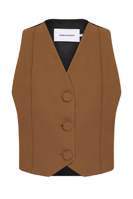 Leopoldina Crepe Vest Toffee Brown