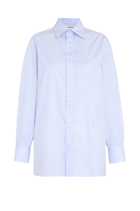 Luana Tricoline Shirt Off White- Light Blue