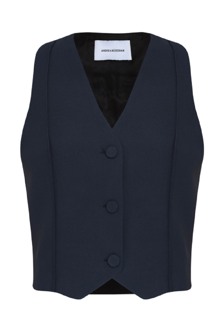 Leopoldina Crepe Vest Navy