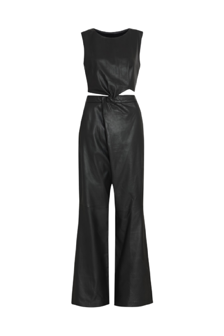 Jard Leather Jumpsuit Black
