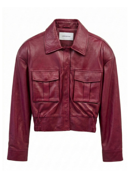 Leah Leather Jacket Dark Cherry