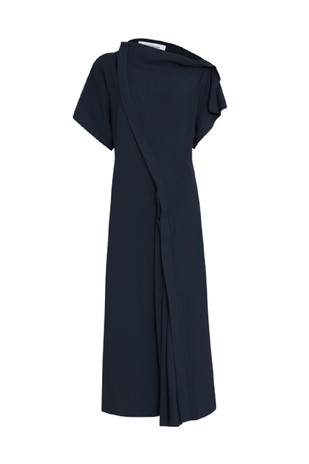Lyon Crepe Dress Navy