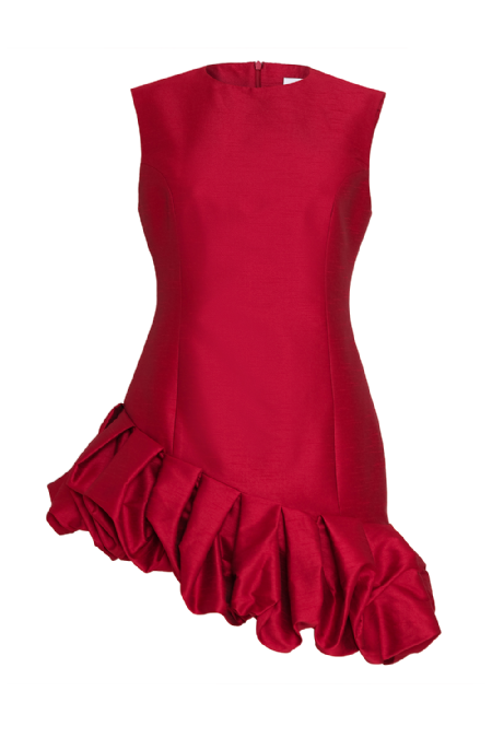 Luigi Shantung Dress Rouge Grenard