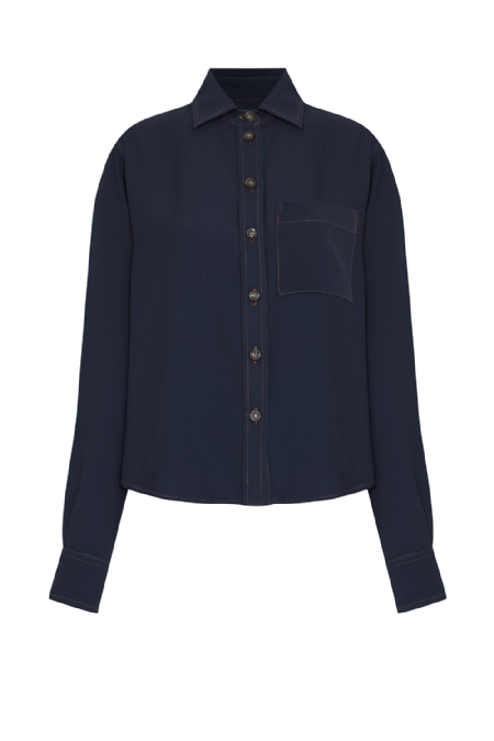 Lyt Crepe Shirt Navy