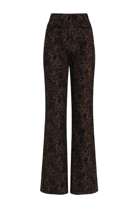 Ligy Jacquard Pants Black - Wine