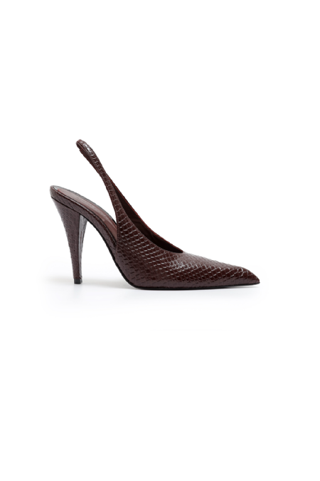 Loiza Patent Saddlebag Pump Dark Wine
