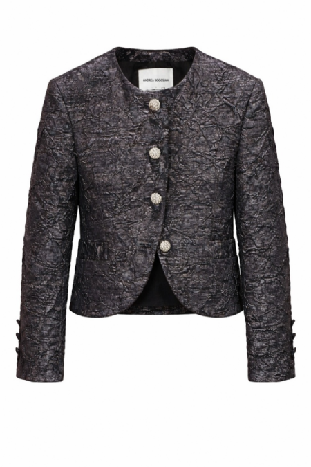 Linda Jacquard Coat Black